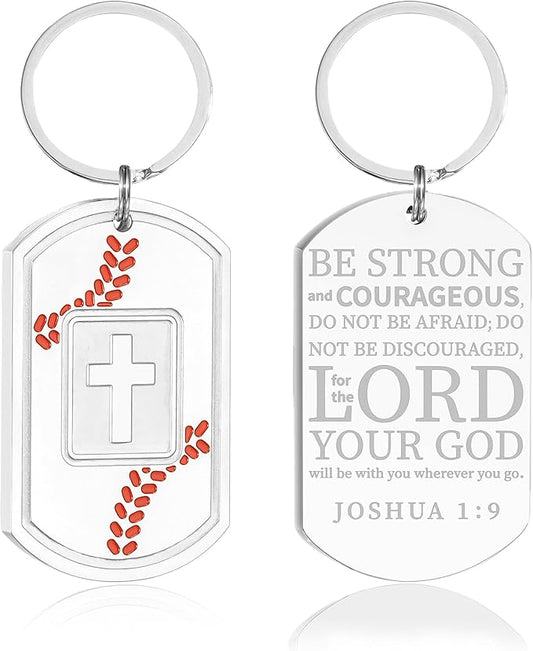 Stocking Stuffers- Football/Baseball/Soccer/Basketball Keychain for Men Baptism Confirmation Mens Gifts