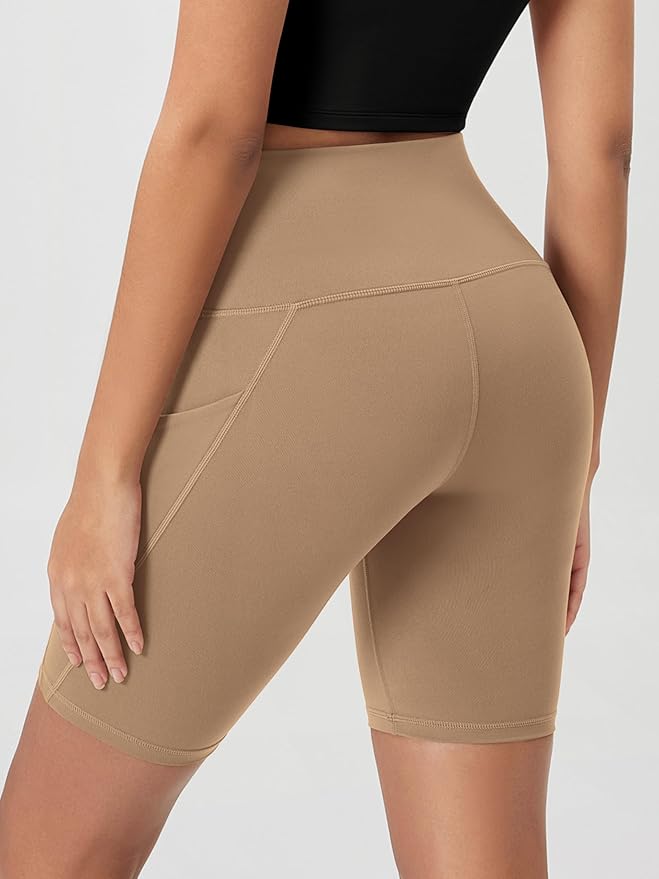 ODODOS Women's Tummy Control Biker Shorts 2.0 with Pockets High Waist Athletic Workout Yoga Shorts-3.5''/ 5"/ 8" / 10" Inseam