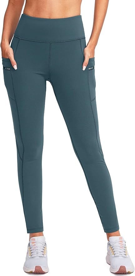 G Gradual Women's Fleece Lined Winter Leggings with Pockets Water Resistant High Waisted Thermal Warm Pants Running Hiking
