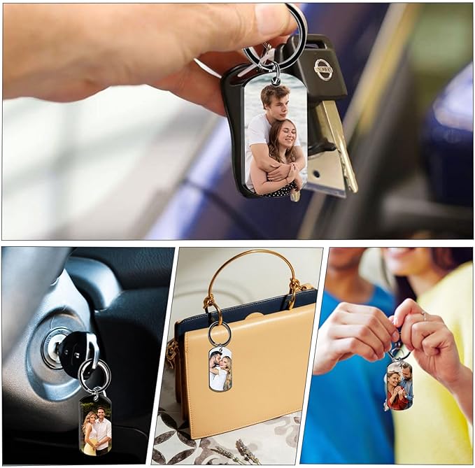 Customized Double Sided Keychain - Personalized Engraved Text/Number/Name Keychain, Custom Key chain Gift for Boyfriend