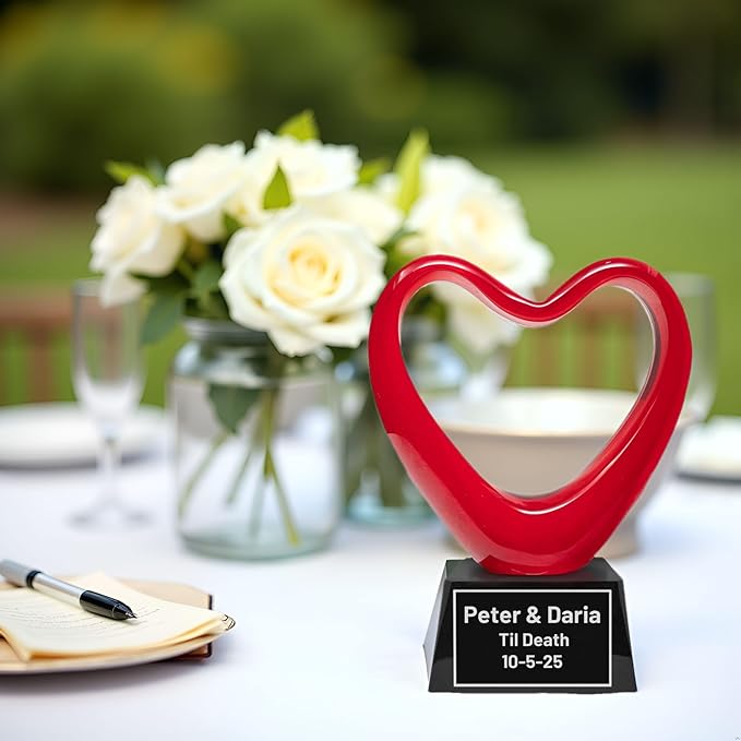 Hand-Blown Art Glass Award – Custom Engraved Elegant Award for Corporate, Sports Retirement Volunteer Recognition Leadership Personal Milestones Employee Gifts
