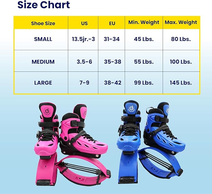 New Bounce Jumping Shoes for Kids - Premium Moon Boots - Durable Kangaroo Jumpers - Strong, Safe and Adjustable Fit, Perfect for Exercise and Fun - New & Improved Edition (Large, Pink)
