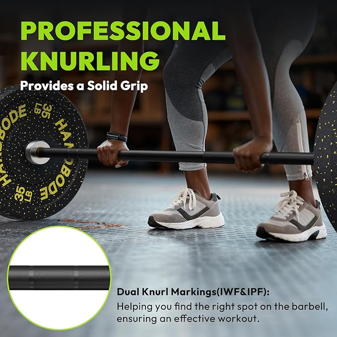Olympic Barbell, 45lb/35lb 2-inch Weight Bar for Bench Press, 7ft/6.5ft Olympic Bar, 1000 lb/1500 lb High-Capacity, Hard Chrome, Knurled Grip, Strength Training Deadlift Weightlifting Squat