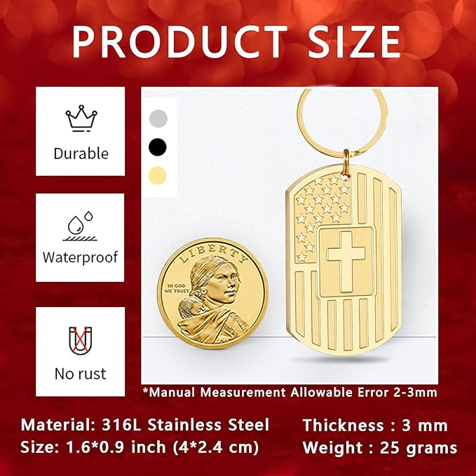 DuoDiner Stocking Stuffers Christmas Gift-Keychain Gifts for Men Religious Mens Gifts