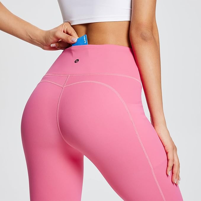 BALEAF Women's Leggings with Pockets Black Tummy Control Workout High Waisted Athletic 7/8 Ultra Soft Gym Yoga Ankle Pants