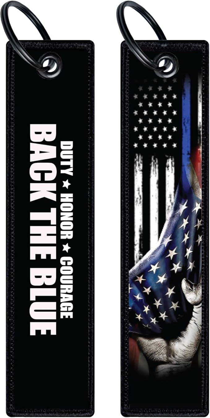 Patriotic Jet Tag Key Tag for attachment to keys, bags, Luggage and more. Made of Nylon Set of 2