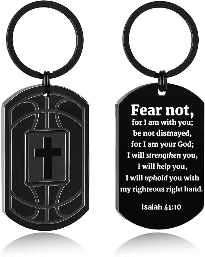Stocking Stuffers- Football/Baseball/Soccer/Basketball Keychain for Men Baptism Confirmation Mens Gifts