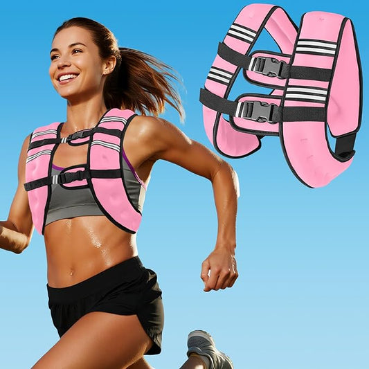 Zikopomi Weighted Vest Woman Man, 6lb/8lb/12lb/16lb/20lb/25lb/30lb Weight Vest with Reflective Stripes for Workout, Strength Training, Running, Fitness, Muscle Building, Weight Loss, Rucking Vest