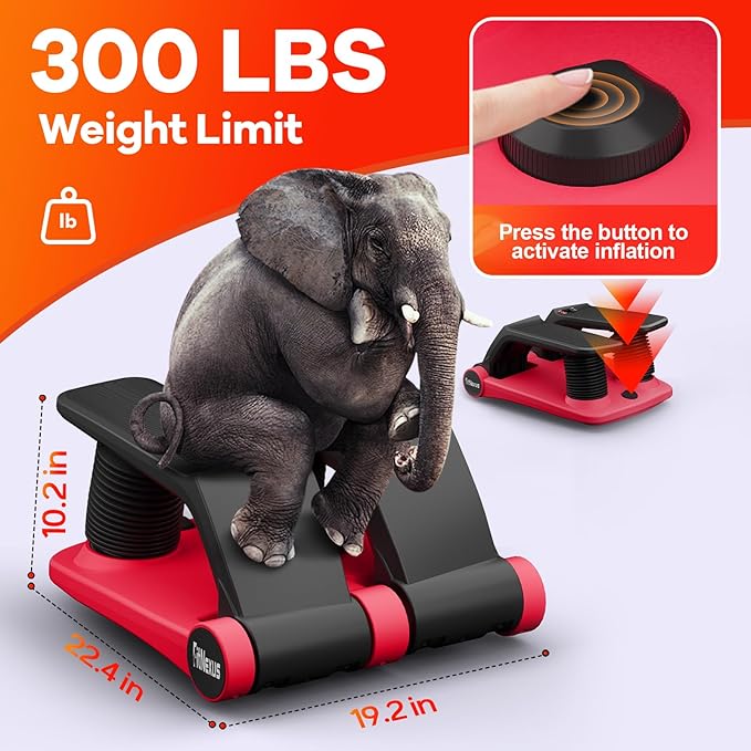 Air Compression Resistance Stepper – Adjustable Mini Stair Climber for Home Cardio Workout, Portable Stepper Machine with LCD Display, 5-Level Adjustable Resistance, Non-Slip Pedals - Batt. not incl.
