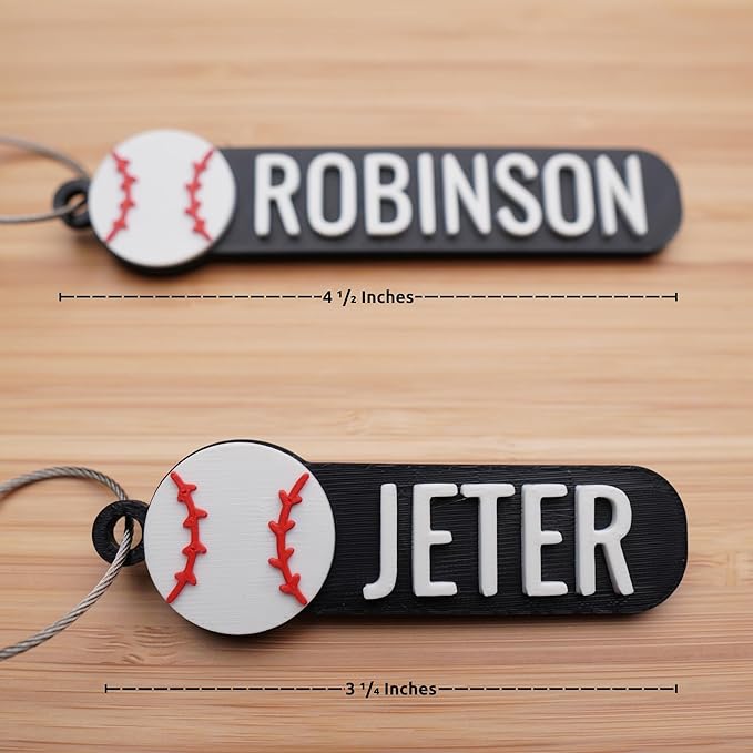 Personalized Baseball Keychain, Backpack tags, Kid's name tags, Custom baseball water bottle tags, Sports bag keychain, baseball team gift, Keyring charm, Custom baseball tag