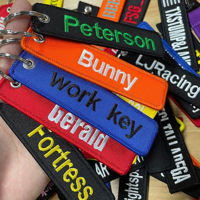Custom Keychain, Personalized Key Chain Fits Motorcycle, Car, Scooter Luggage Backpack, Gift for Men & Woman