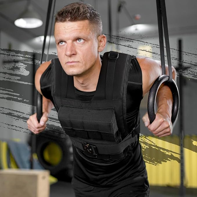 Weighted Vest Men 26lbs | 35lbs | 45lbs, Weighted Workout Vest With Removable Iron Weights, Weight Vest for Men and Women, Heavy Duty Weighted Exercise Vest for Strength Training Running Walking