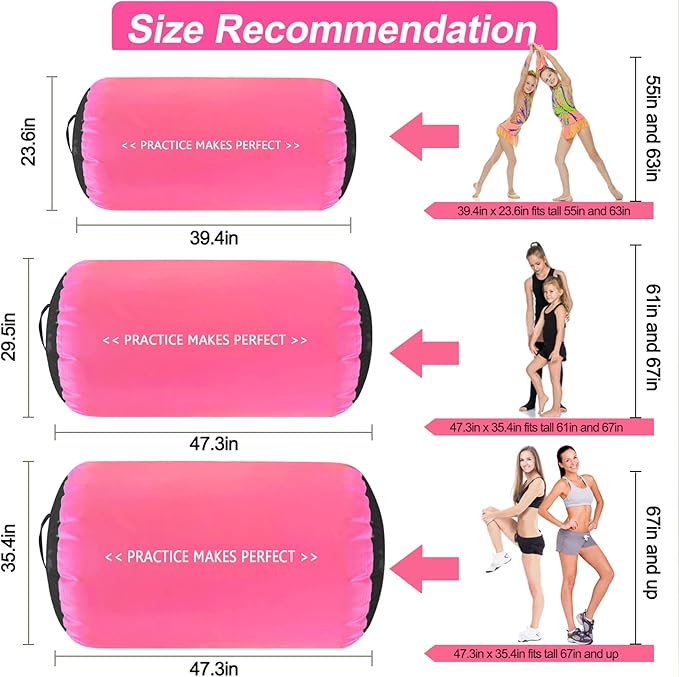 VOFiTNY Gymnastics Tumbling Equipment Air Barrel Inflatable Octagon Tumbler Roller Back-bend Trainer Cheerleading Without Pump