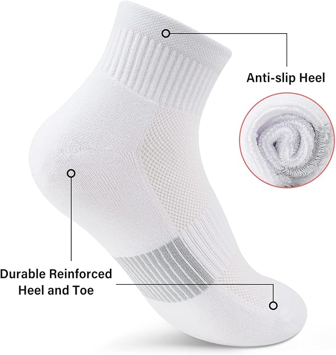Gonii Ankle Socks Womens Athletic Thick Cushioned Running Hiking Low Cut 5-Pairs