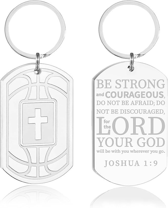 Stocking Stuffers- Football/Baseball/Soccer/Basketball Keychain for Men Baptism Confirmation Mens Gifts