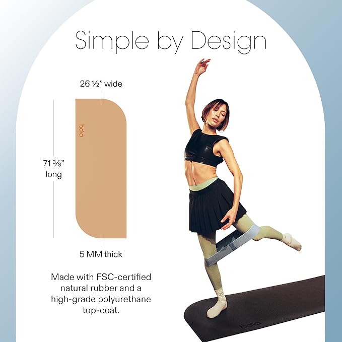 Bala Yoga Mat for Home Gym - Non Slip Exercise Mat for Home Workout, Stretching, Pilates, Aerobics & Floor & Fitness Work Out - Indoor Exercising Mat