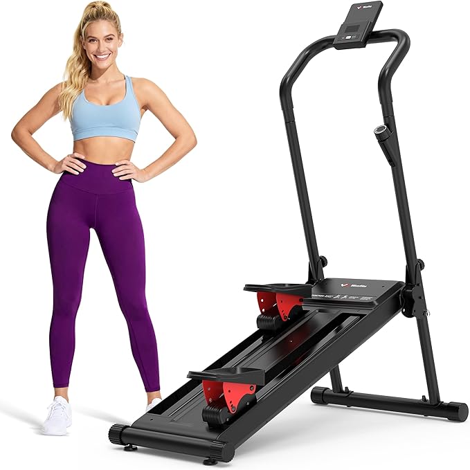 Magnetic Stair Stepper for Home,Vertical Climber Adjustable Resistance Up to 77LBS,Folding Compact Cardio Stair Climber with 350LBS Weight Capacity,