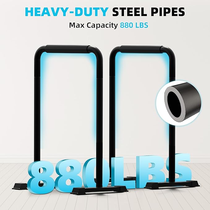 Outdoor Basic 2-in-1 Adjustable Dip Bar Station - Heavy Duty Parallel Bars with Connecting Parts, Extra Tall & Thickened Steel Design for Home Gym, Calisthenics & Strength Training