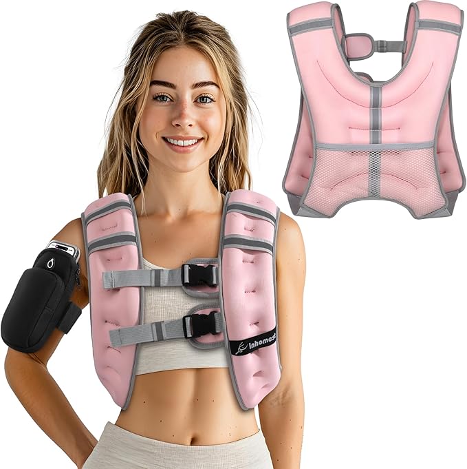 Weighted Vest Weight Vest for Men Women Kids Weights Included with Reflective Stripe, Body Weight Vests Adjustable for Running, Workout, Jogging, Walking