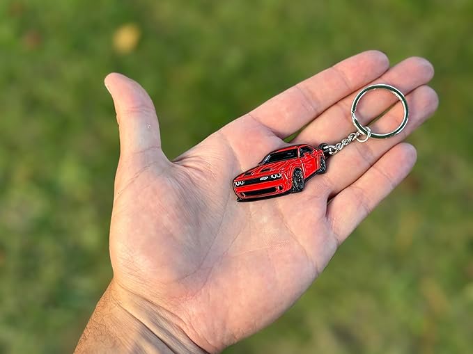 DODGE Challenger Keychain – Officially Licensed Dodge Accessories Key Chain for RT SRT Cool Toy Car Men Gift