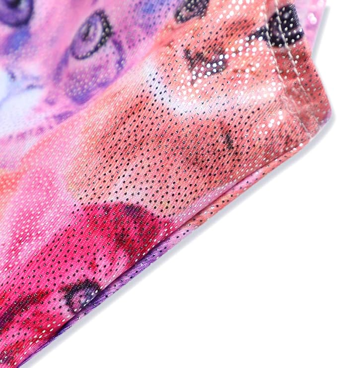 Leotards for Girls Gymnastics Toddler Dance Biketards Mermaid Unicorn Athletic Dance Wear Shiny Rainbow Blue Hotpink