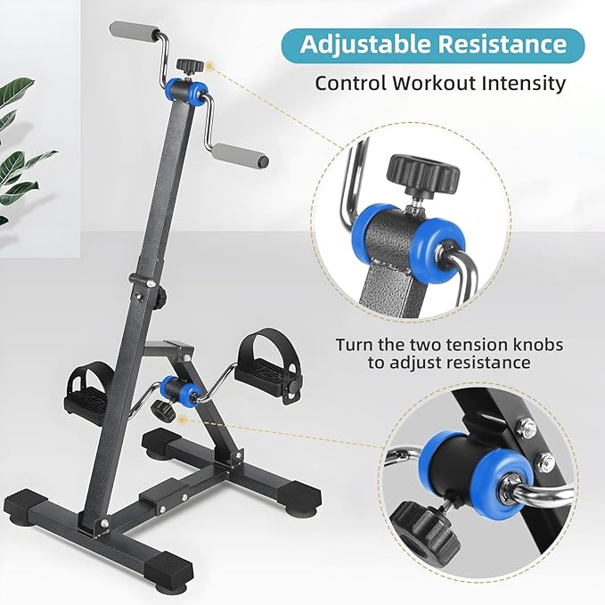 Arm and Leg Pedal Exerciser for Seniors - Seated Pedal Exerciser for Elderly, Stroke Recovery Pedal Exercise Equipment for Senior, Knee & Foot Stroke Therapy Equipment for Adults, Elliptical for Seniors