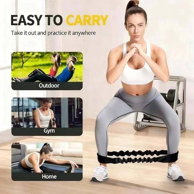 Hip & Core System, Resistance Loop to Stretch, Core Fitness Glute Workout Bands,Working for Home Gym Outdoor,Gift for Fitness Enthusiasts (Black)