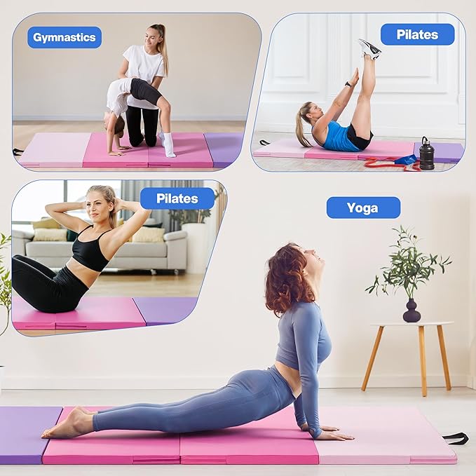 Outdoor Basic 6'x3'x2" Gymnastics Tumbling Mats Folding Panel Thick Gym Exercise Mat for Home