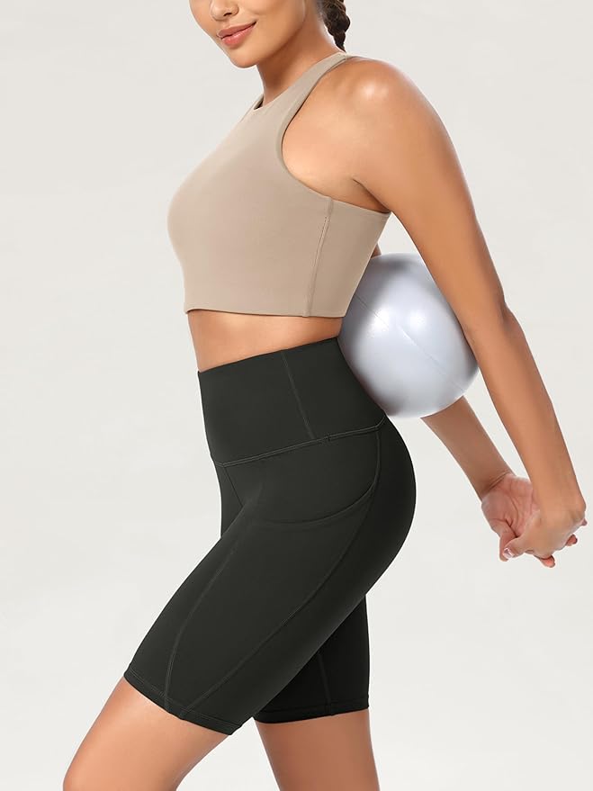 ODODOS Women's Tummy Control Biker Shorts 2.0 with Pockets High Waist Athletic Workout Yoga Shorts-3.5''/ 5"/ 8" / 10" Inseam