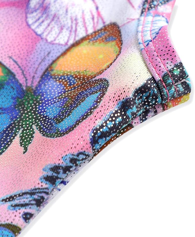 HOZIY Gymnastics Leotards for Girls with Shorts Toddlers Biketards Rainbow Unicorn Dinosaur Mermaid Leopard Flower Galaxy