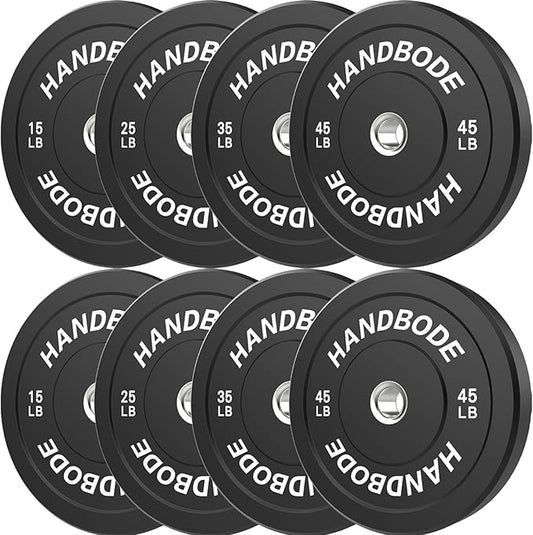 2-Inch Weight Plates High Bounce, Olympic Bumper Plate Set 45/100/160/190/260/300lb, Colored Weight Plates Set for Home Gym, Barbell Weights Rubber Strength Training Plate for Weight Lifting