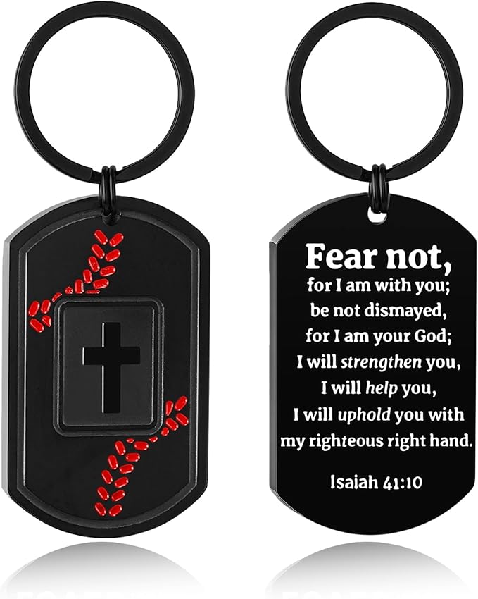 Stocking Stuffers- Football/Baseball/Soccer/Basketball Keychain for Men Baptism Confirmation Mens Gifts