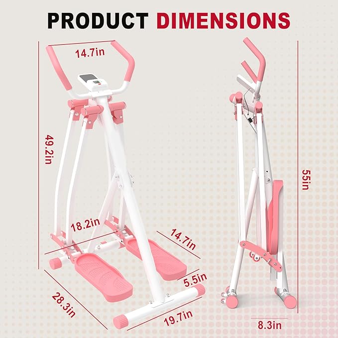 Space Walker Exercise Machine - Air Walker Elliptical Trainer for Home Use, with Foldable Design for an Aerobic Stepper and Cross Trainer Glider Exercise Machine for Men and Women