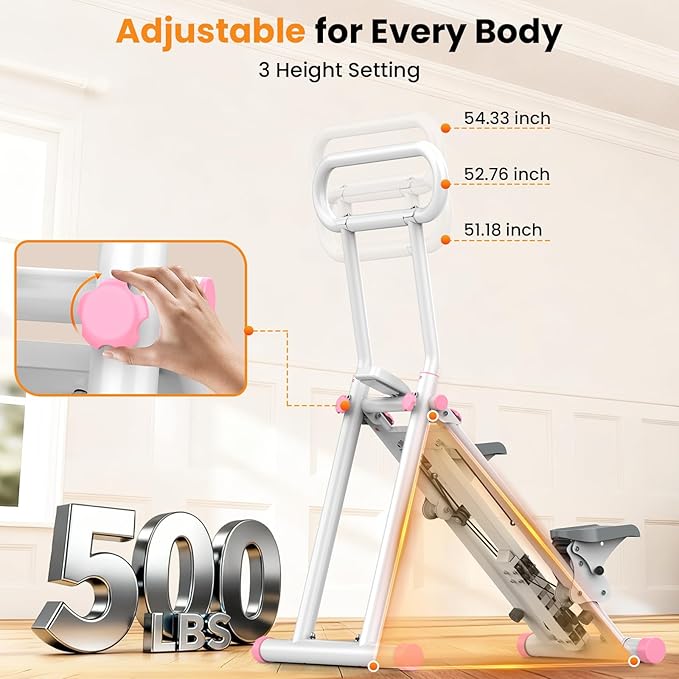 HXD-ERGO Stair Stepper, Upgrade 6-Level Resistance Stair Master with Adjustable Handlebar, Folding Stair Climber Workout Machine