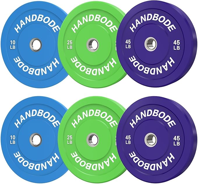 2-Inch Weight Plates High Bounce, Olympic Bumper Plate Set 45/100/160/190/260/300lb, Colored Weight Plates Set for Home Gym, Barbell Weights Rubber Strength Training Plate for Weight Lifting