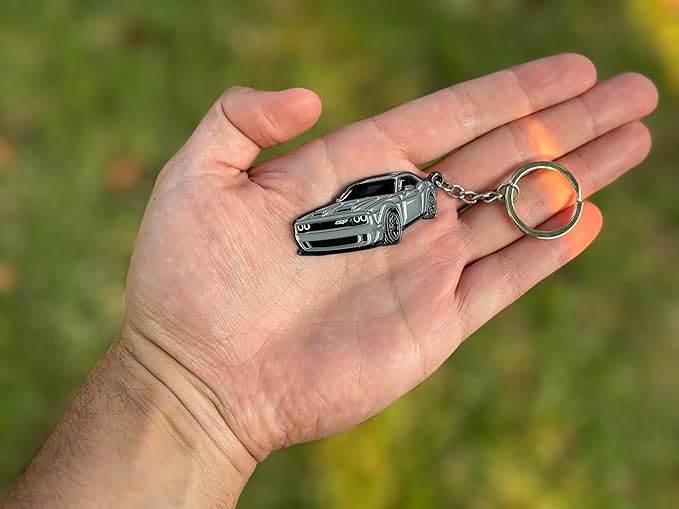 DODGE Challenger Keychain – Officially Licensed Dodge Accessories Key Chain for RT SRT Cool Toy Car Men Gift