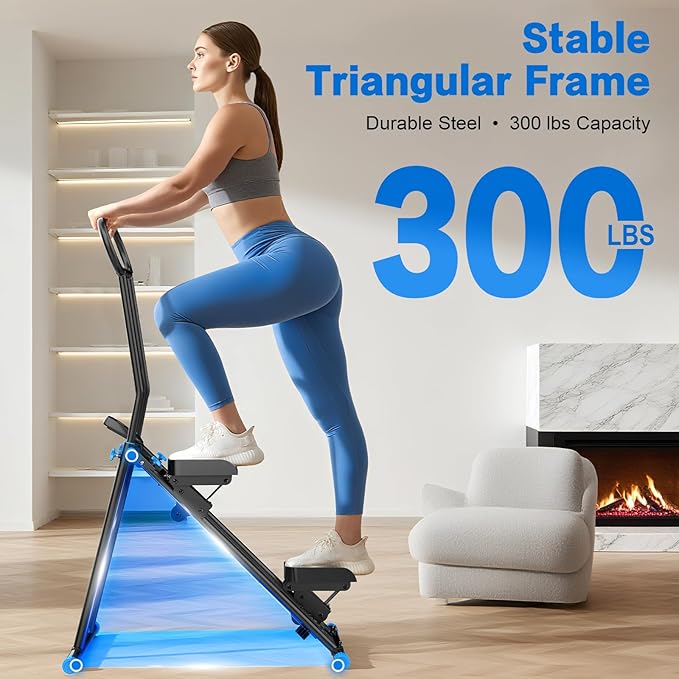 HXD-ERGO Stair Stepper for Home, New Version 6 Adjustable Resistance Vertical Climber Cardio Exercise Machine, Folding Stair Climber for Full Body Workout with Adjustable Handlebar for Women & Men