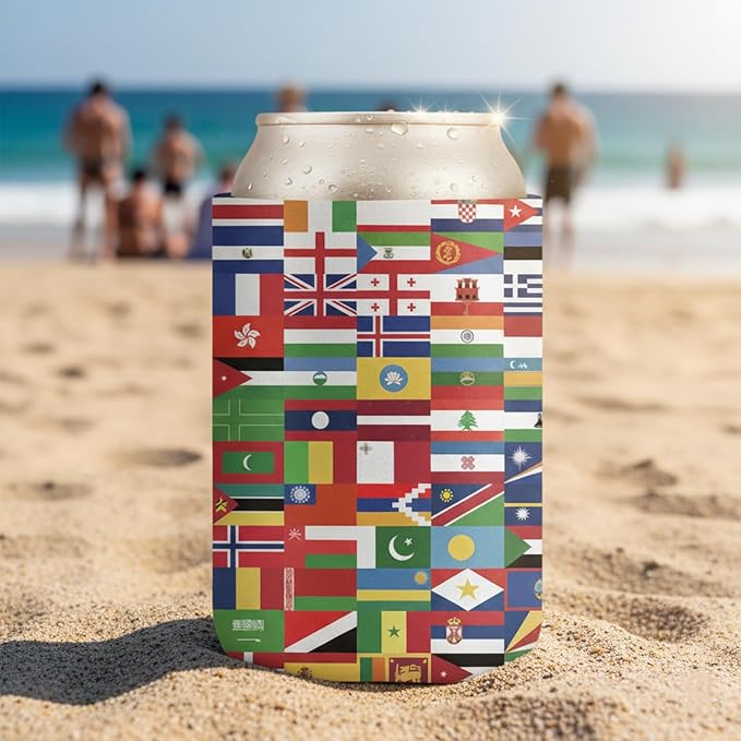 World Cup Can Cooler 2026 Soccer Football Merchandise,International Country Flags Accessories Decorations,Beer Sleeve Insulator Gifts for Soccer Fans,World Cup Watch Parties&Sports Events