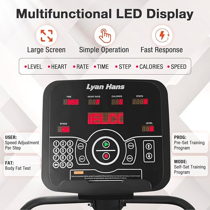 Stair Stepper, Commercial Grade Stepper Machine, Stepmill for Exercise at Home, Stair Climber for Cardio and Lower Body Workouts,15 Speed Levels, 660LBS Capacity, 15-165 Steps/Minute