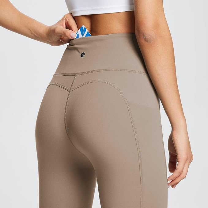 BALEAF Women's Leggings with Pockets Black Tummy Control Workout High Waisted Athletic 7/8 Ultra Soft Gym Yoga Ankle Pants