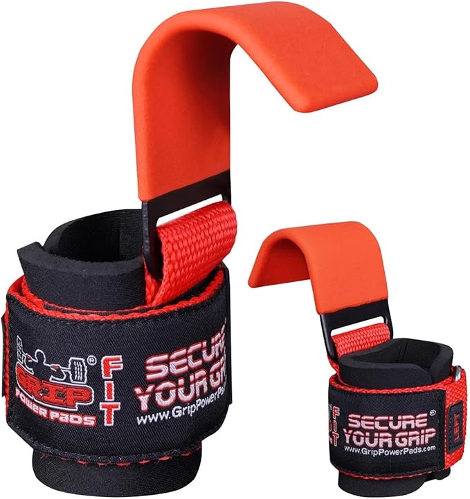 Premium Weight Lifting Hooks & Straps for Pull Ups & Deadlifts - Padded, Heavy Duty, Power Lifting Grips for Men & Women