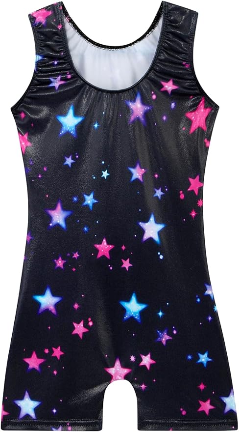 Leotards for Girls Gymnastics Toddler Dance Biketards Mermaid Unicorn Athletic Dance Wear Shiny Rainbow Blue Hotpink