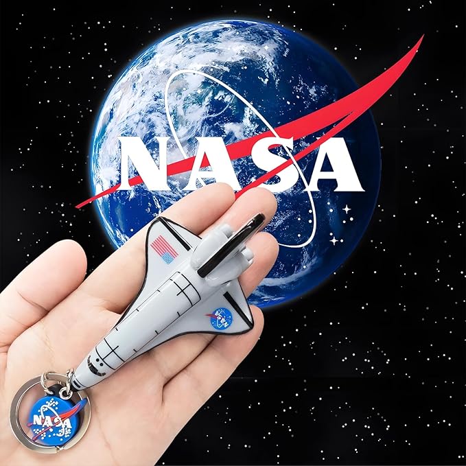 Cute Keychains for Backpacks, NASA Space Shuttle Keychain, Astronaut Airplane Key Chain, Colorful PVC Key Ring