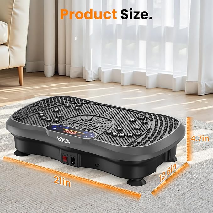 AXV Vibration Plate Fitness Platform Exercise Machine Vibrating Shaking Full Body Shaker Workout Vibrate Stand Shake Board Sport Gym for Weight Loss Fat Burner for Women Men
