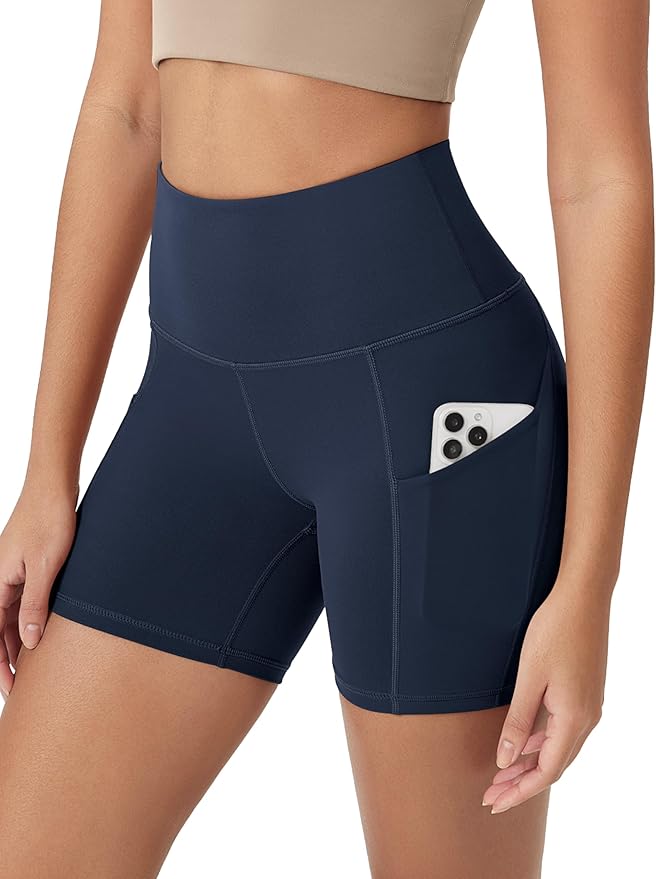 ODODOS Women's Tummy Control Biker Shorts 2.0 with Pockets High Waist Athletic Workout Yoga Shorts-3.5''/ 5"/ 8" / 10" Inseam