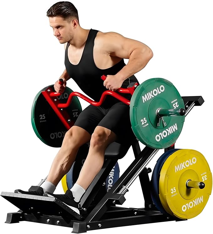Mikolo Linear Row Machine, Back Workout Machine for Home Gym, Plate-Loaded Back Machine with Linear Bearing, Back Row Machine LAT Training Equipment SR06 Ultra