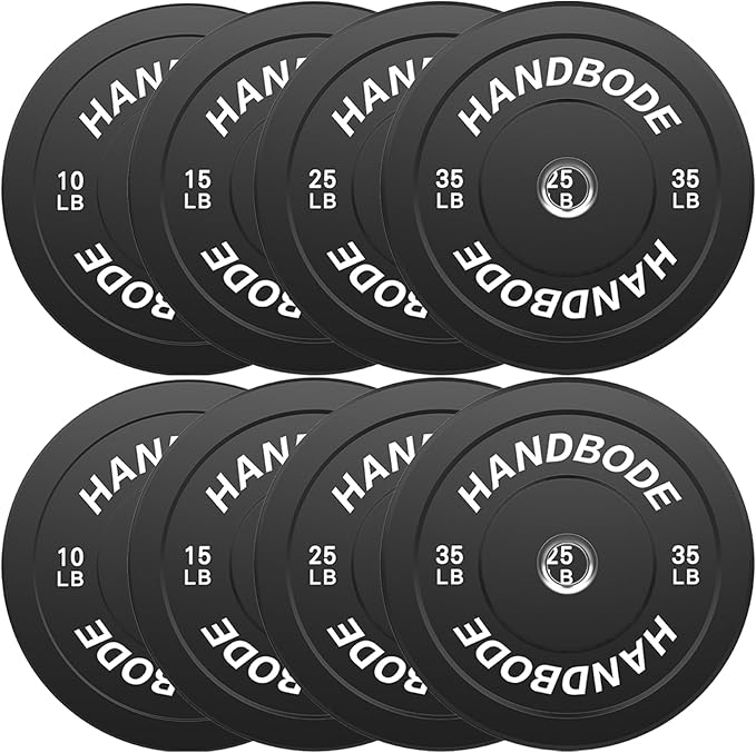 2-Inch Weight Plates High Bounce, Olympic Bumper Plate Set 45/100/160/190/260/300lb, Colored Weight Plates Set for Home Gym, Barbell Weights Rubber Strength Training Plate for Weight Lifting