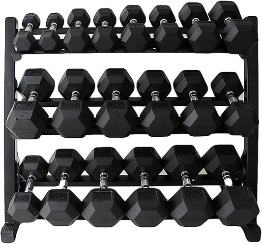350lbs 450lbs 550 lbs Rubber Hex Dumbbells with Rack Free Weight for Home Gym, Durable Rubber Dumbbell with Storage,Weight Strength Training Accessories, Home Gym Exercise Fitness Equipment