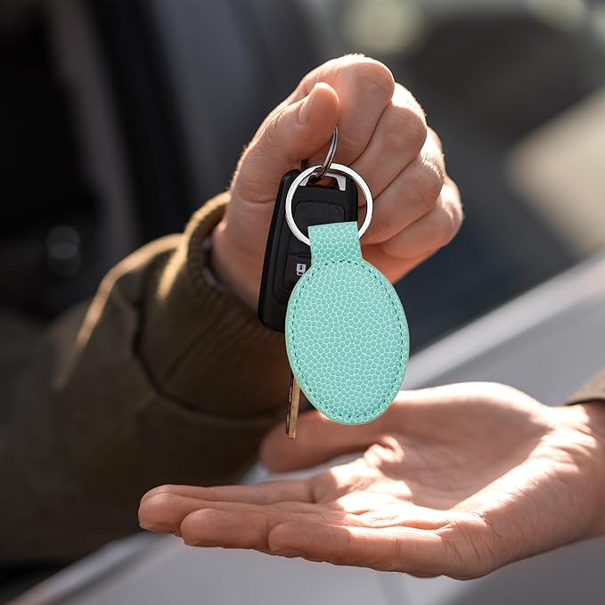 LaserGram Oval Keychain, Baseball Ball, Personalized Engraving Included (Basketball Teal)
