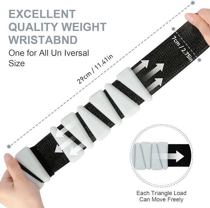Wrist Weights Set of 2(1Lb Each), Adjustable Wrist and Ankle Weights Set for Women and Men, Wearable Silicone Wrist Bangles for Yoga, Dance, Pilates, Swimming, Cardio, Aerobics, Gym